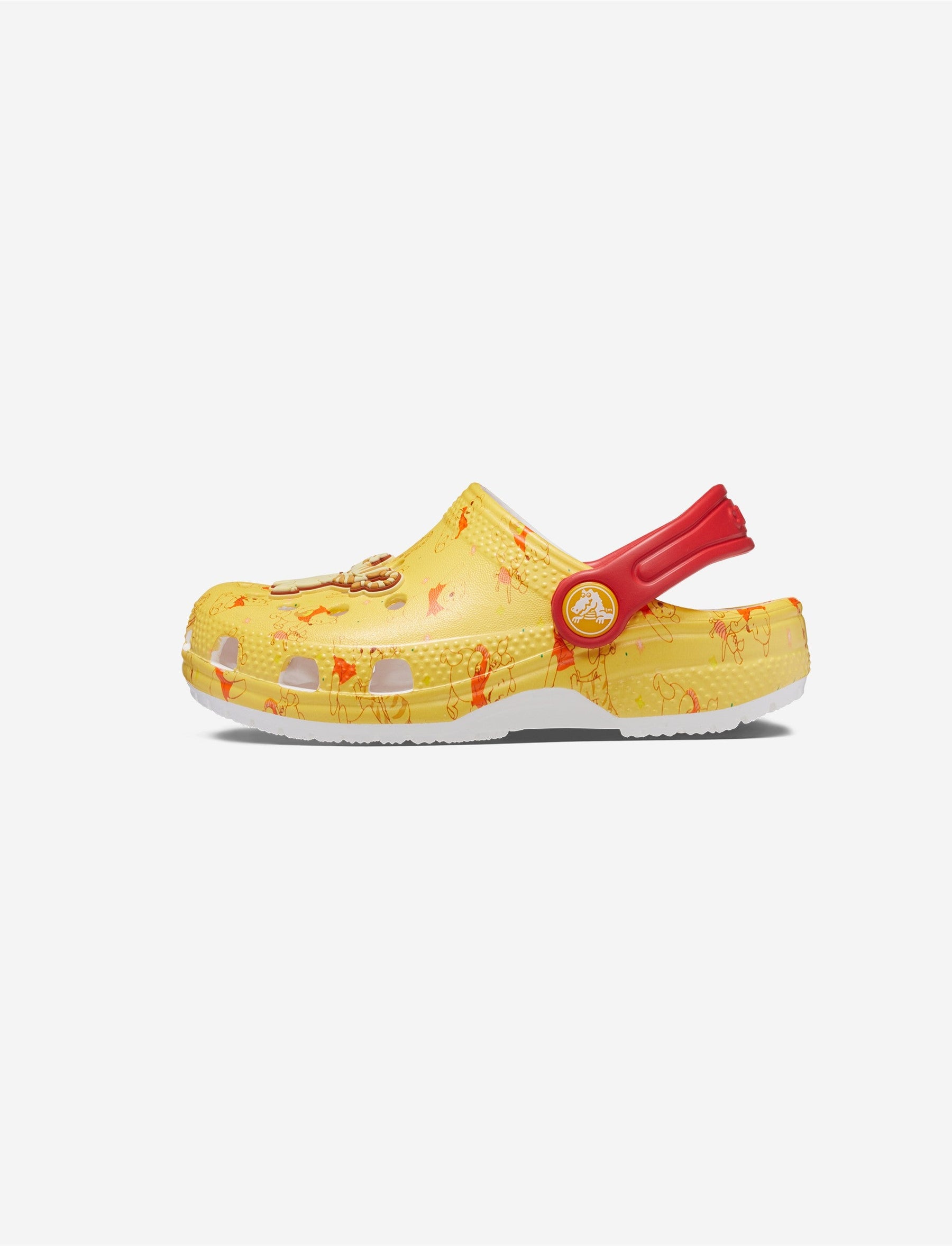 Crocs Classic Disney Winnie the Pooh Clog T - כפכפי קלוג קרוקס עם הדפס פו הדוב לילדים בצבע כתום/אדום-Crocs-27-28-נאקו