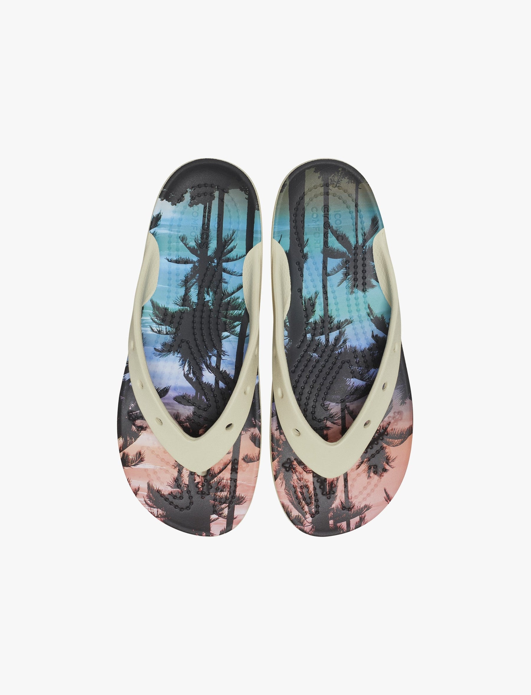 Crocs Classic Platform Retro Resort Flip - כפכפי אצבע קרוקס בהדפס פרחוני לנשים בצבע בון/מולטי-Crocs-36-37-נאקו