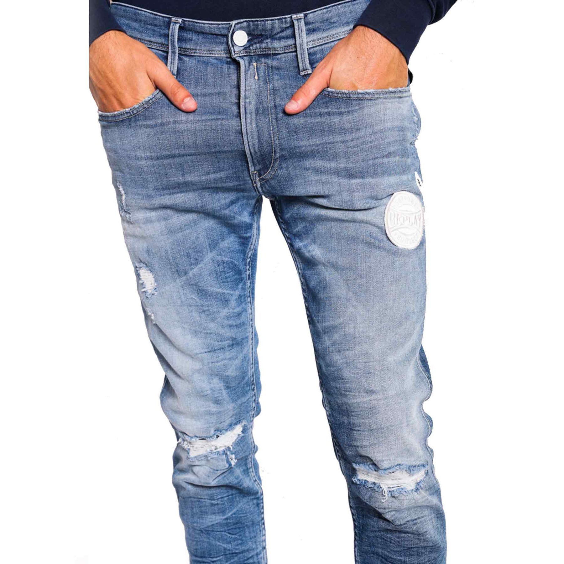 ריפליי ג'ינס כחול צמוד לגברים-Replay-28-נאקו