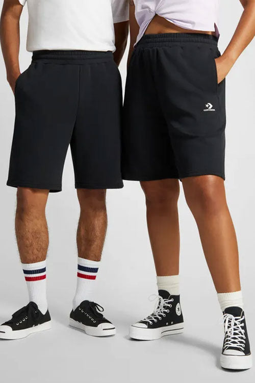 קונברס אולסטאר מכנסי פוטר קצרים בצבע שחור לנשים וגברים-Converse All Star-S-נאקו