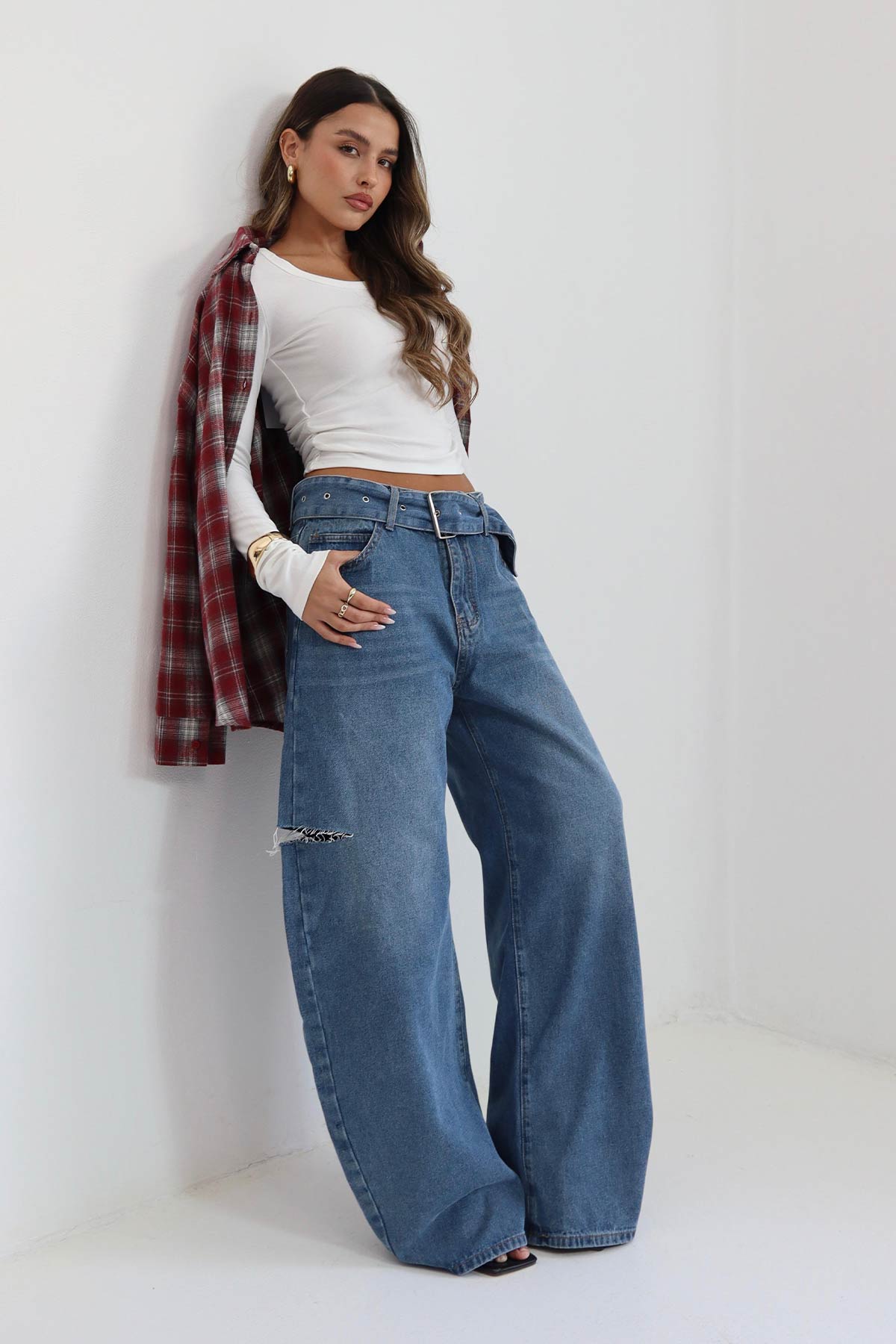 ג'ינס חגורה אוליביה