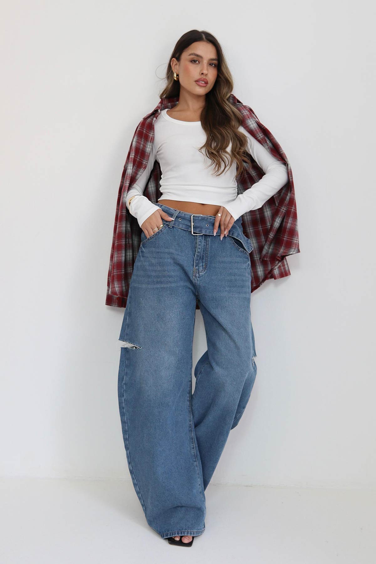 ג'ינס חגורה אוליביה