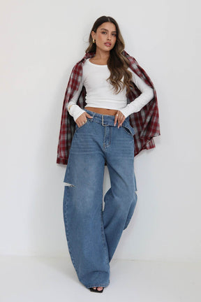 ג'ינס חגורה אוליביה