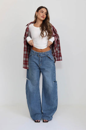 ג'ינס חגורה אוליביה