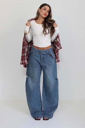 ג'ינס חגורה אוליביה