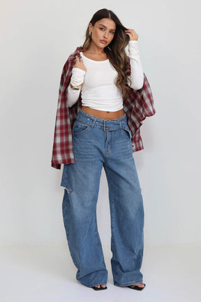 ג'ינס חגורה אוליביה