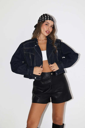 ג'קט ג'ינס לורן כחול כהה