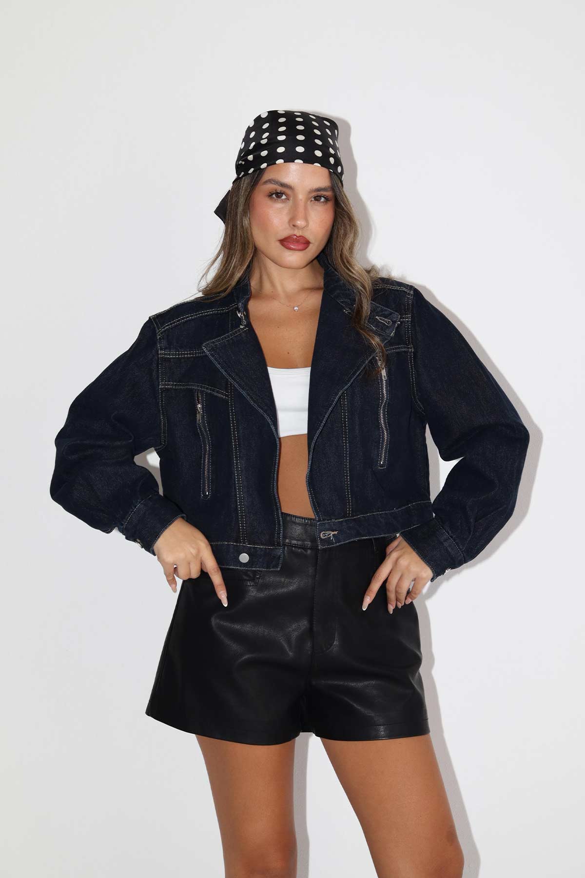 ג'קט ג'ינס לורן כחול כהה