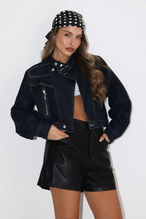 ג'קט ג'ינס לורן כחול כהה