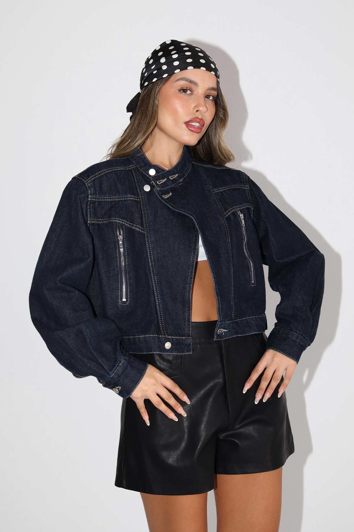 ג'קט ג'ינס לורן כחול כהה