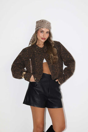 ג'קט ג'ינס לורן מנומר