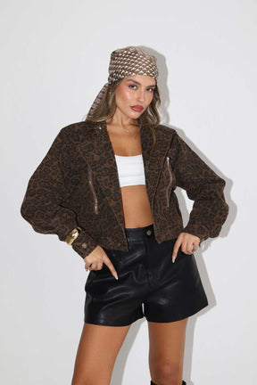 ג'קט ג'ינס לורן מנומר