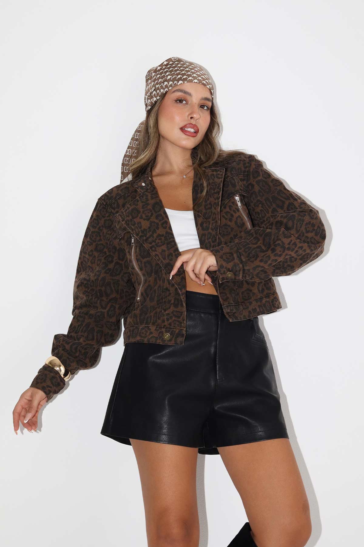 ג'קט ג'ינס לורן מנומר