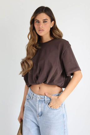 חולצת קרופ גולדי