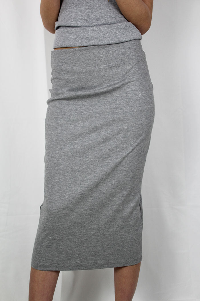 חצאית מקסי ארוכה בצבע אפור בהיר לנשים-Daniel-1-נאקו
