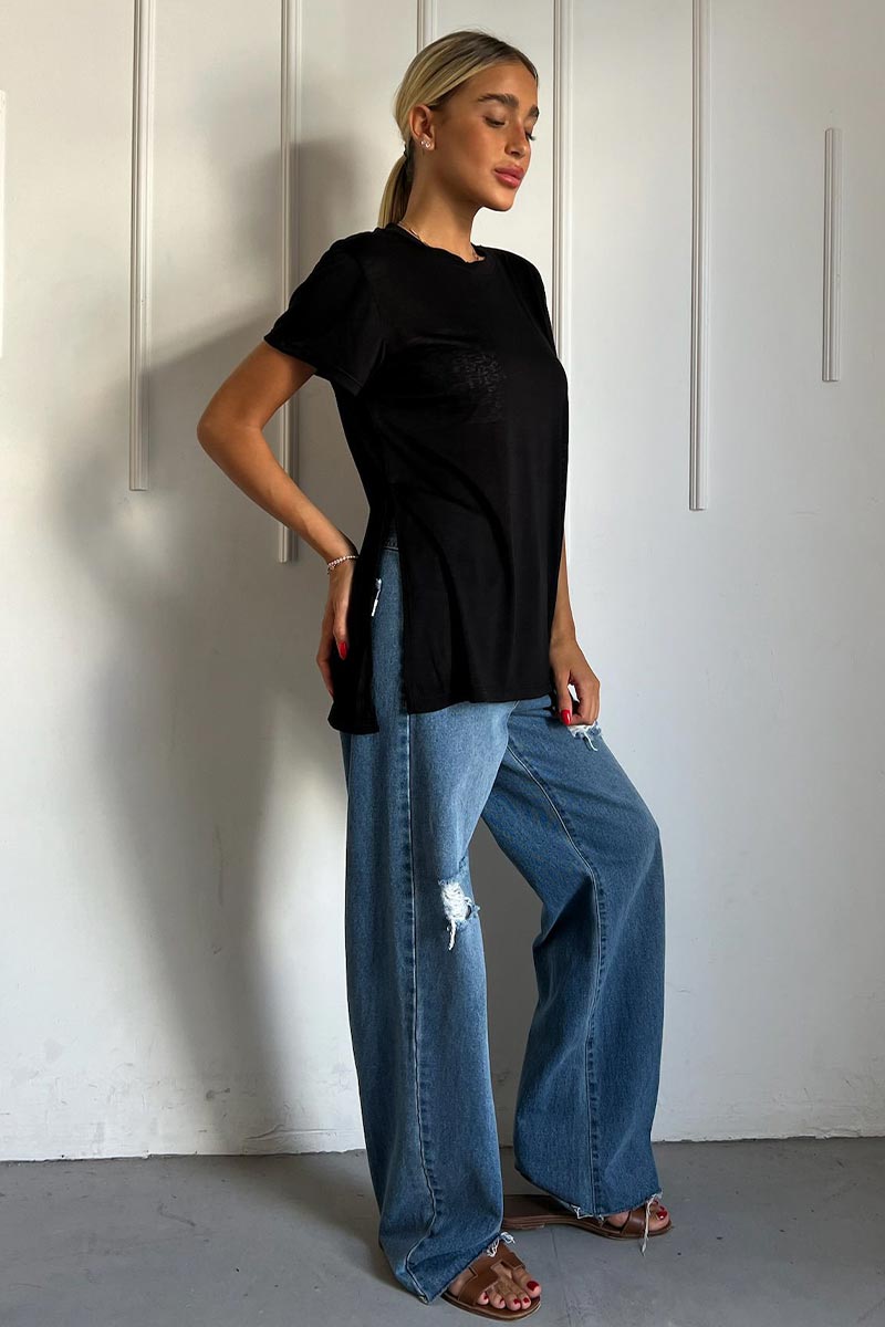 חולצת טי-שירט Delayla בצבע שחור לנשים-Bombes-1-נאקו