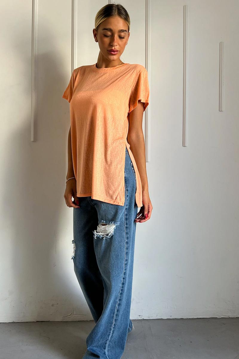 חולצת טי-שירט Delayla בצבע כתום לנשים-Bombes-1-נאקו