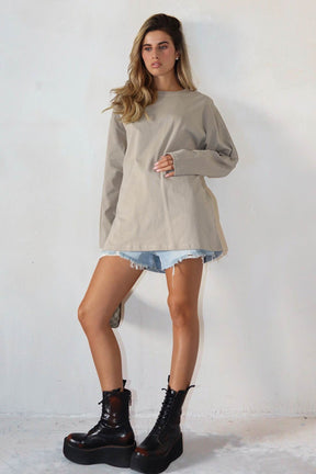 חולצת אוברסייז ארוכה ניס
