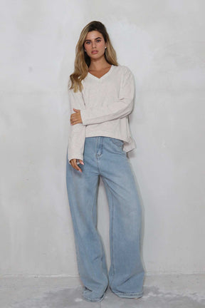 חולצת אוברסייז וי דיזייר