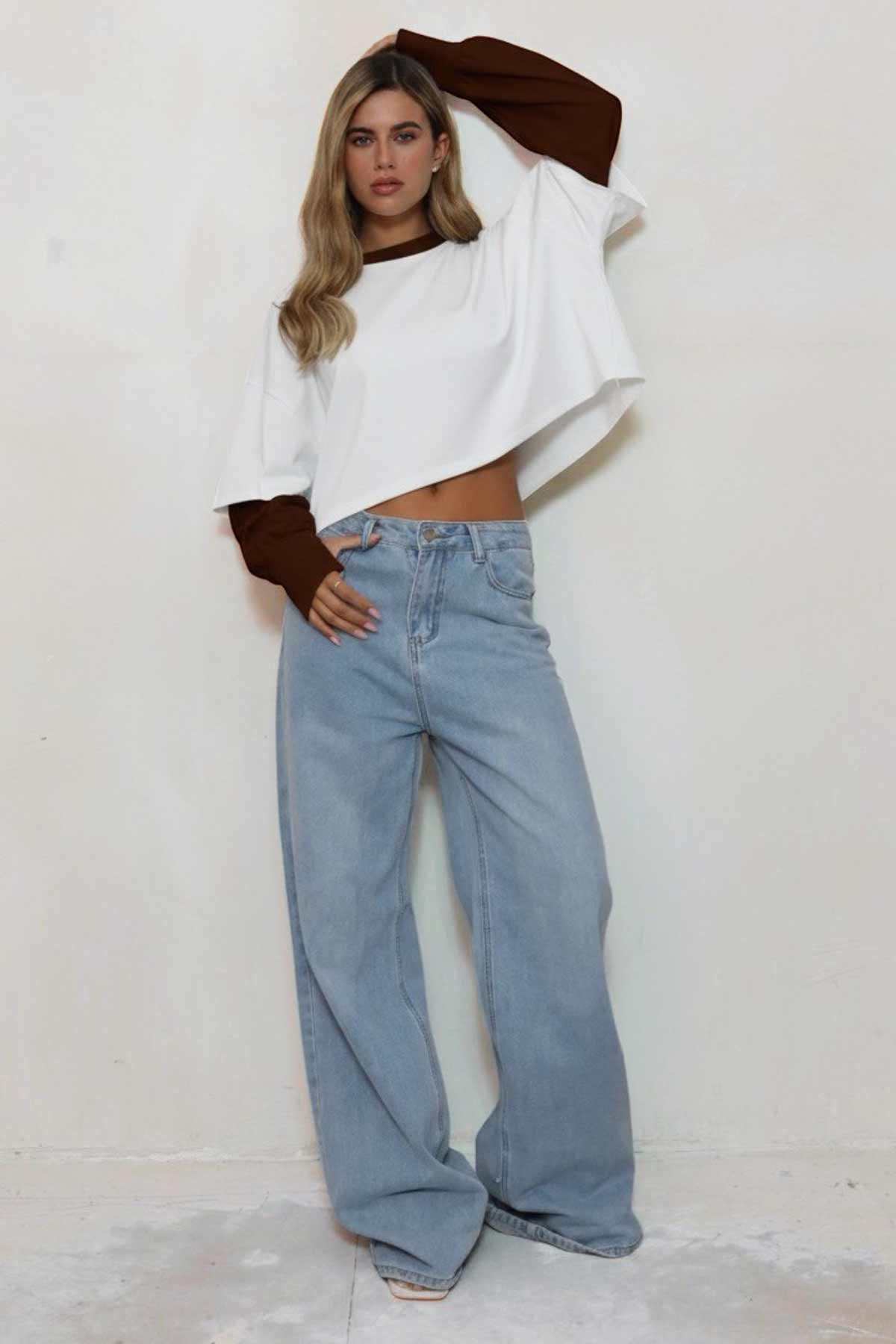 חולצת קרופ שילוב דניקה