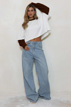 חולצת קרופ שילוב דניקה