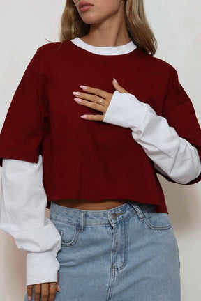 חולצת קרופ שילוב דניקה