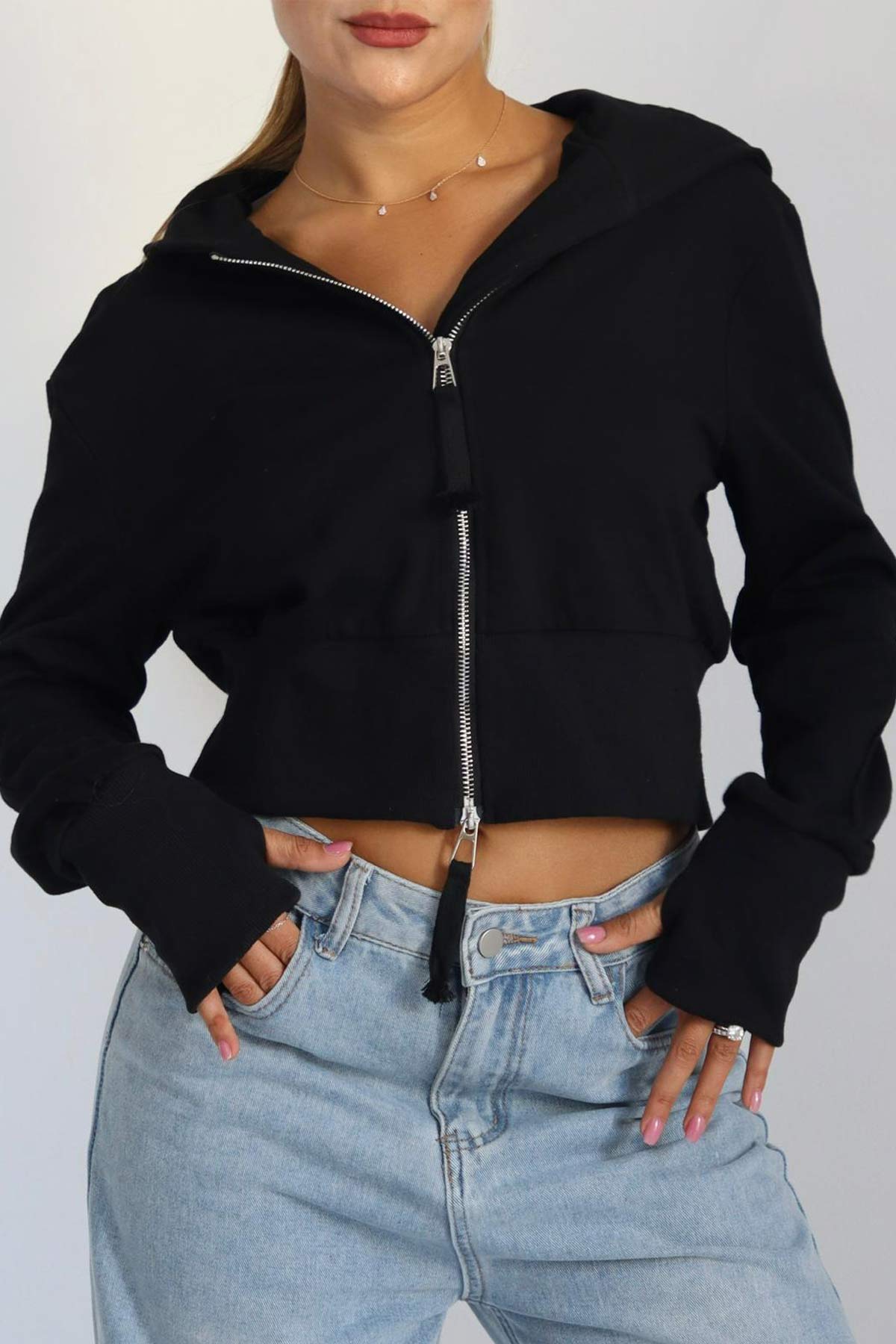 ג'קט קפוצ'ון כפפה סימי