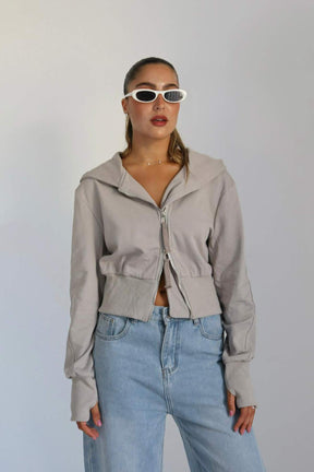 ג'קט קפוצ'ון כפפה סימי