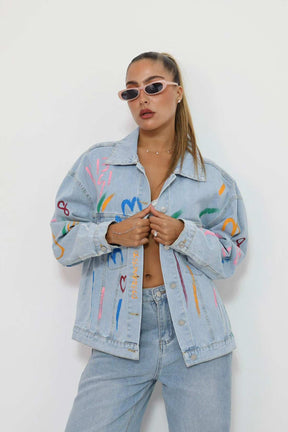 ג'קט ג'ינס אוברסייז מאדי