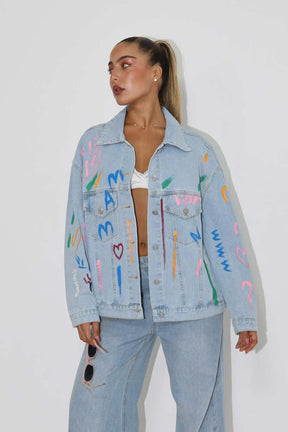 ג'קט ג'ינס אוברסייז מאדי