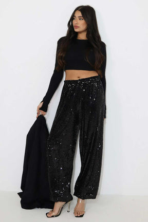 מכנסי פייטים ארוכים דאנס