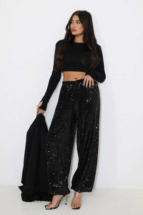 מכנסי פייטים ארוכים דאנס