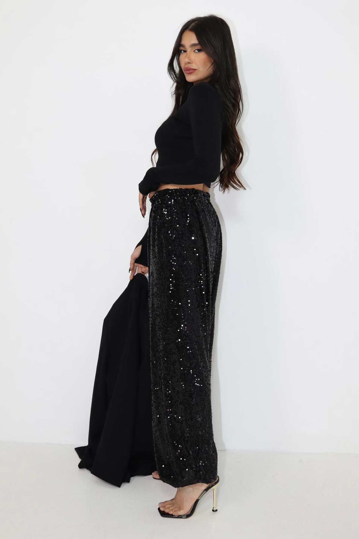 מכנסי פייטים ארוכים דאנס