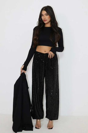 מכנסי פייטים ארוכים דאנס