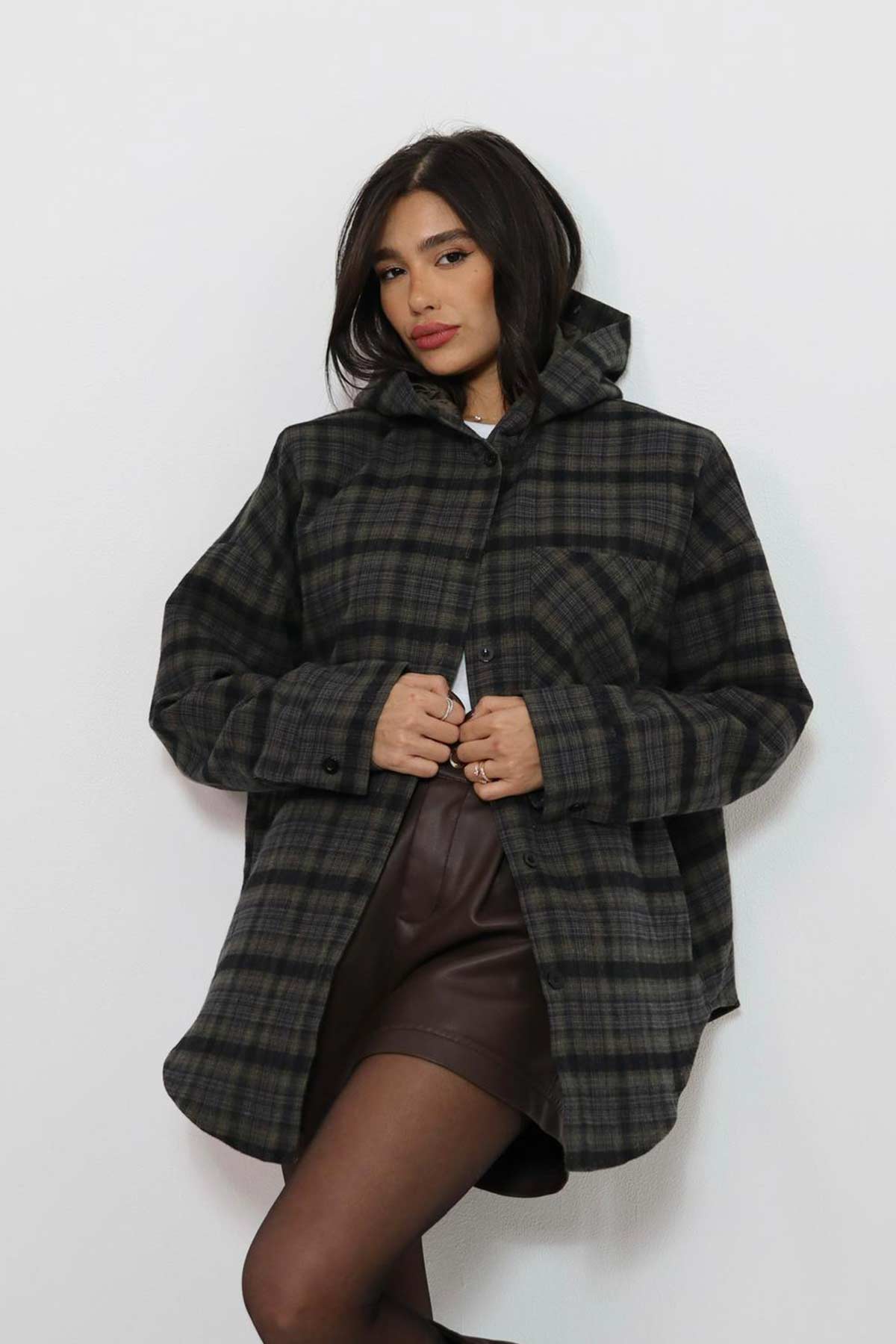 ג'קט משבצות גלי