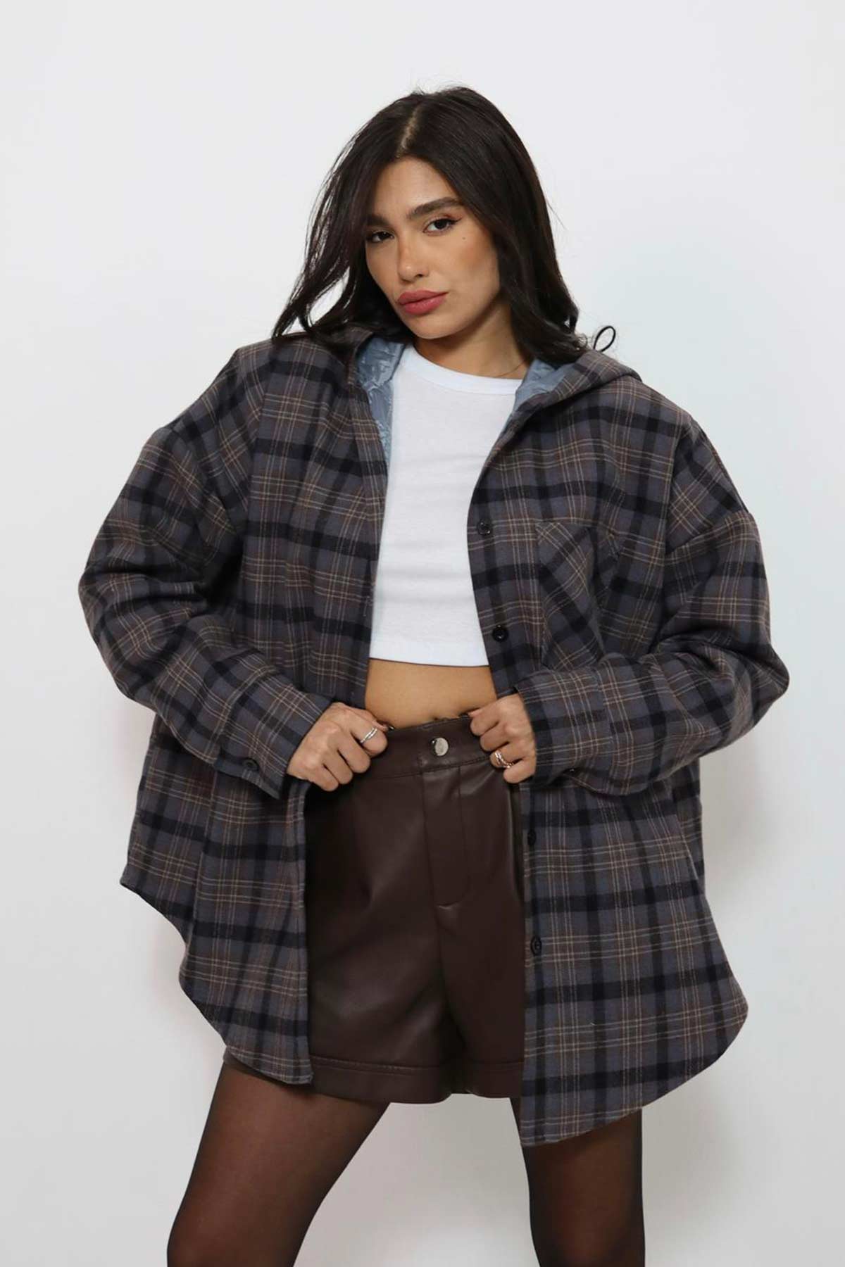 ג'קט משבצות גלי