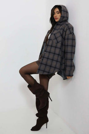 ג'קט משבצות גלי