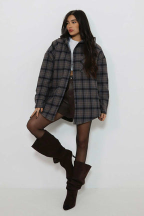 ג'קט משבצות גלי