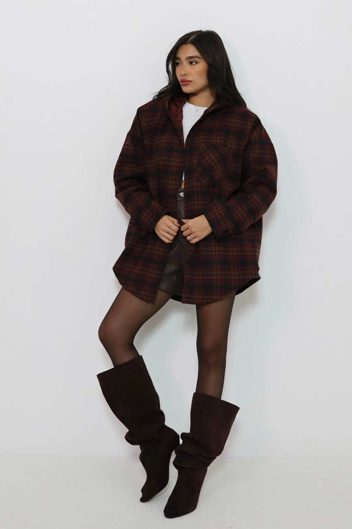 ג'קט משבצות גלי