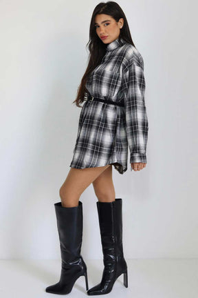 חולצת משבצות מכופתרת לארה