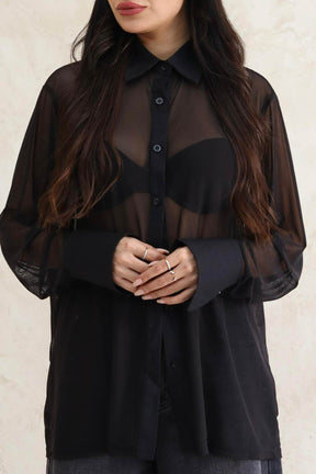 חולצה מכופתרת שיפון מיורקה