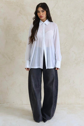 חולצה מכופתרת שיפון מיורקה