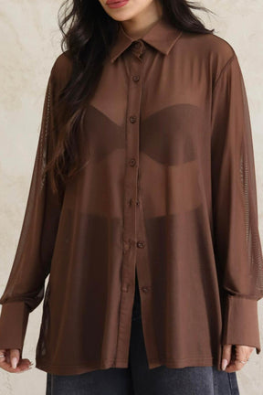 חולצה מכופתרת שיפון מיורקה