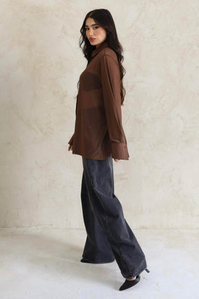 חולצה מכופתרת שיפון מיורקה