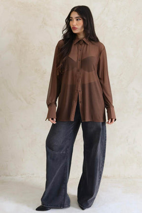 חולצה מכופתרת שיפון מיורקה