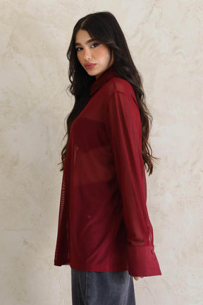 חולצה מכופתרת שיפון מיורקה