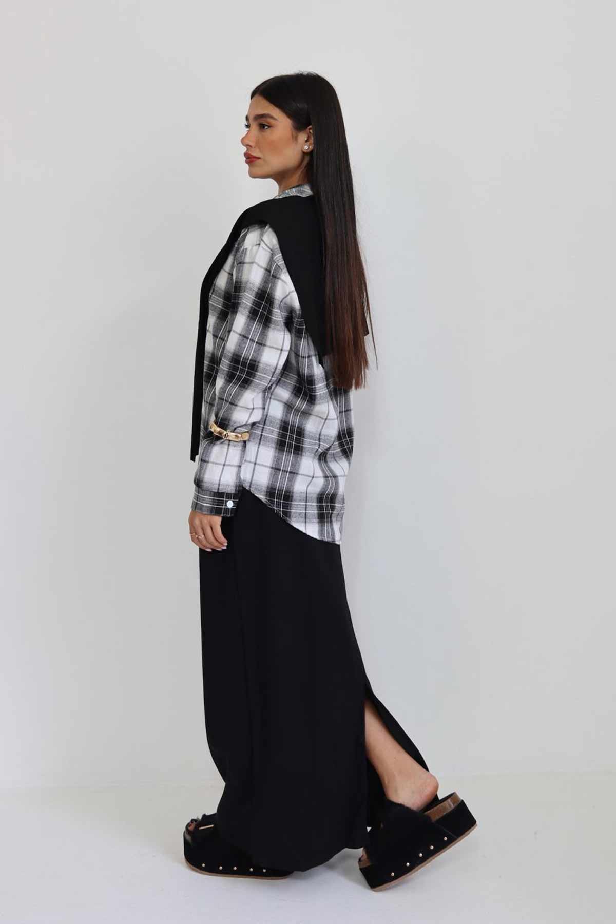 חולצת פלנל מכופתרת צ'לנג'