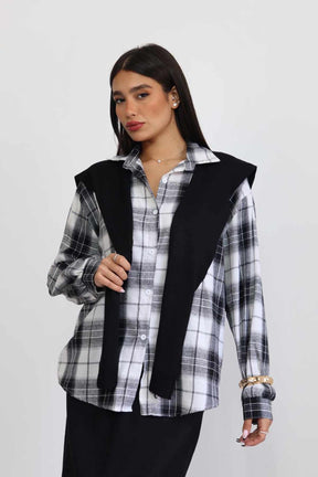 חולצת פלנל מכופתרת צ'לנג'