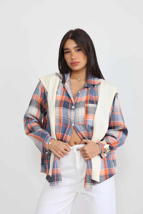 חולצת פלנל מכופתרת צ'לנג'