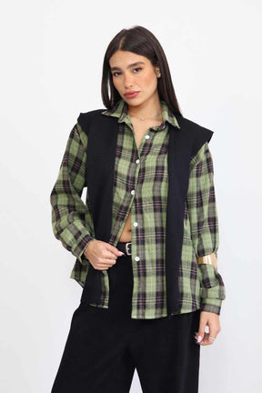 חולצת פלנל מכופתרת צ'לנג'